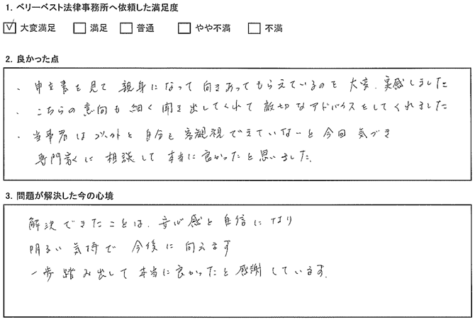 こちらの意向も細く聞き出してくれて、適切なアドバイスをしてくれました